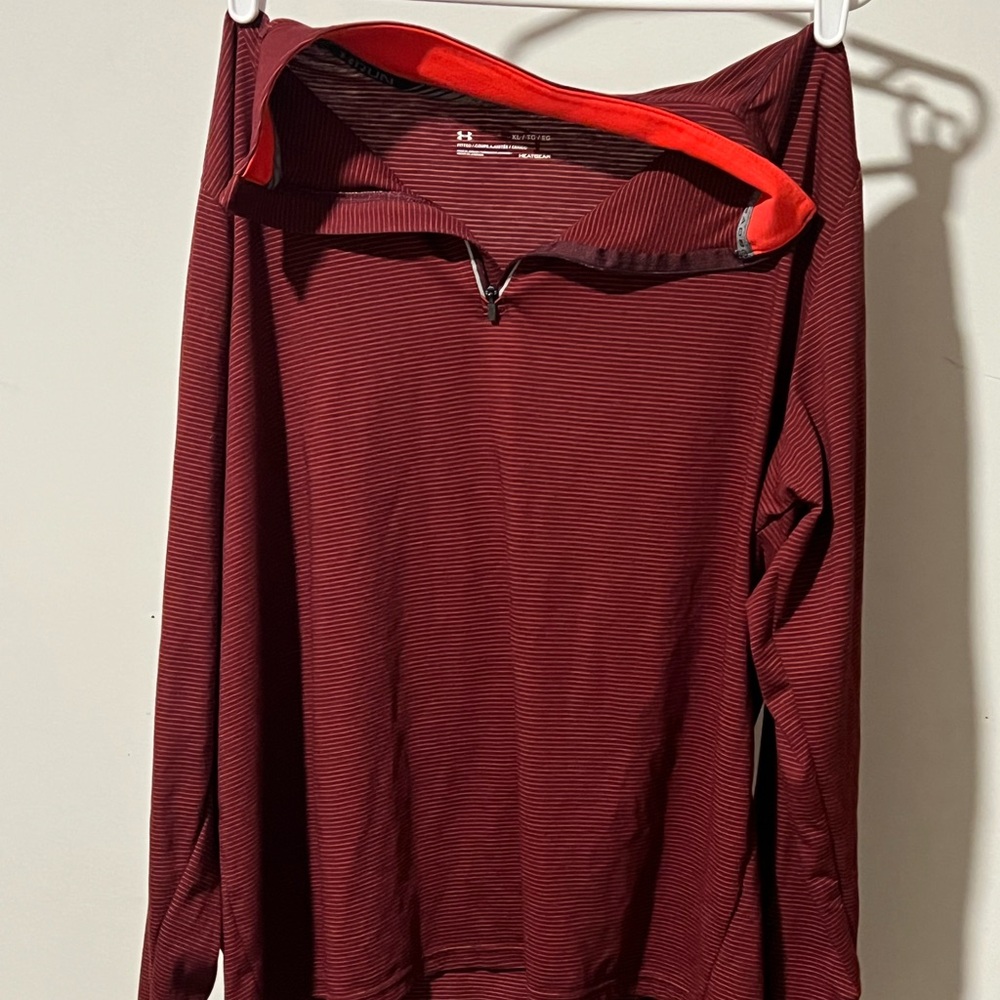 Under Armour Maroon Striped HeatGear Top Threadborne